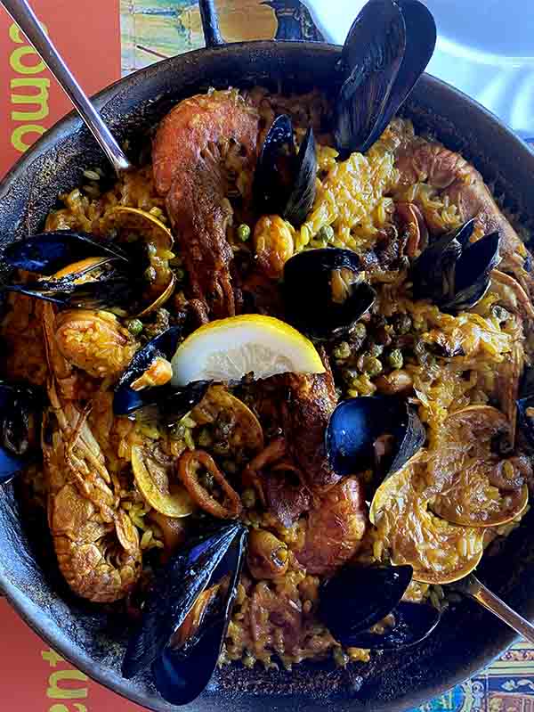 Classic Paella dish at Don Pepe restaurant