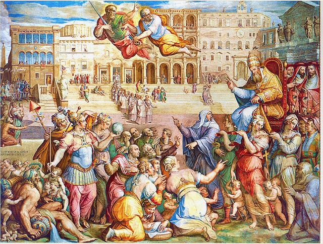 painting of the papal court moving back to rome from avignon
