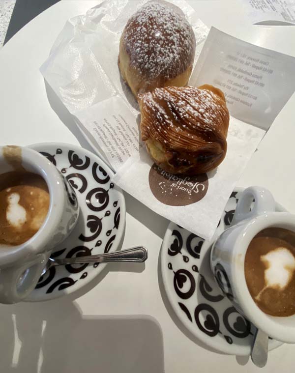 Coffee and pastries at Naples train station