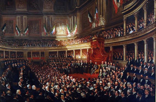 painting of proclamation of the kingdom of italy