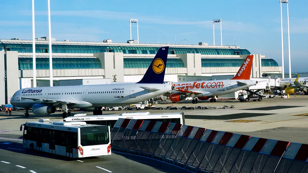 planes at fiumicino airport in rome