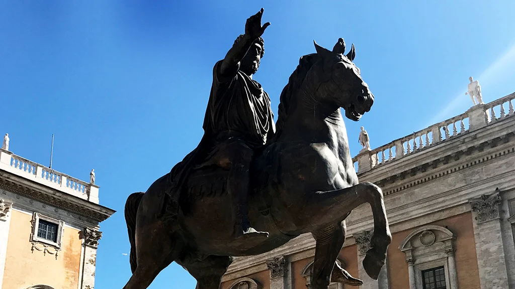 equestrian statue campidoglio Rome-Piazza-Campidoglio-Marcus-Aurelius-Statue-Copy-Romewise-EB-April-2017-Web