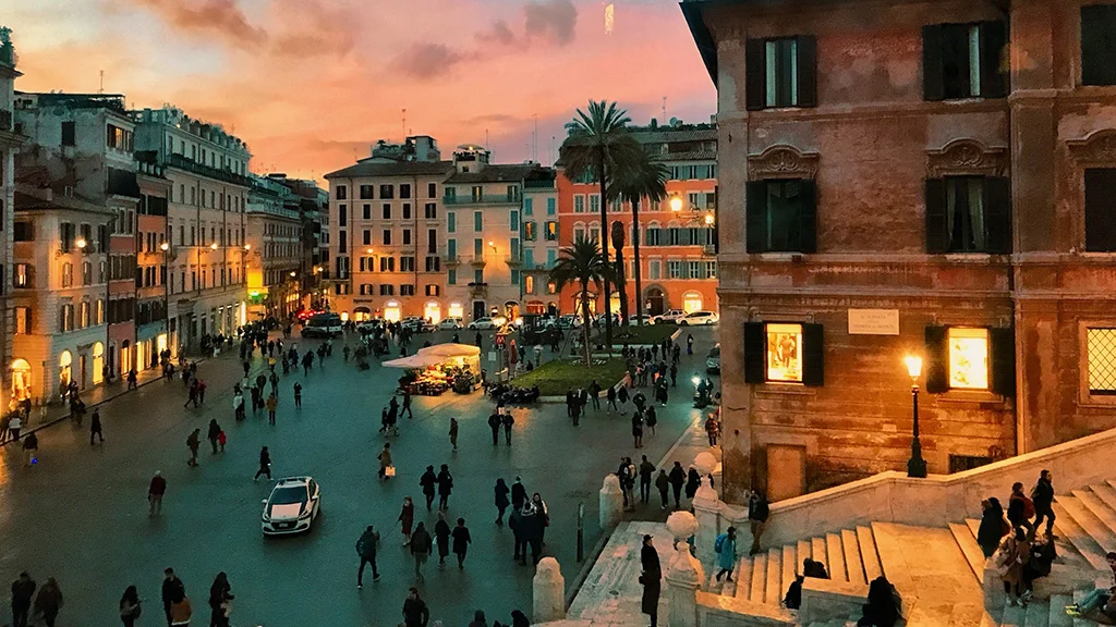 spanish steps dusk