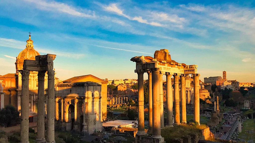roman forum winter dusk roman forum winter dusk