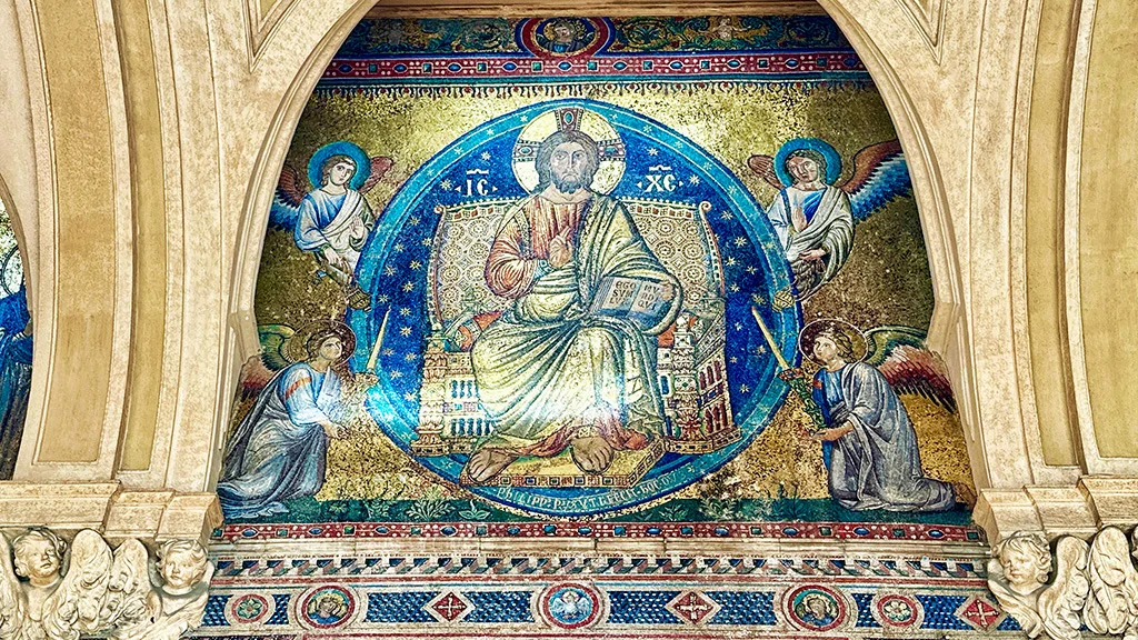 santa maria maggiore mosaic depicting Byzantine style Christ santa maria maggiore mosaic depicting Byzantine style Christ