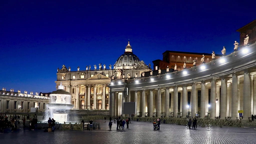 saint peter's square at night