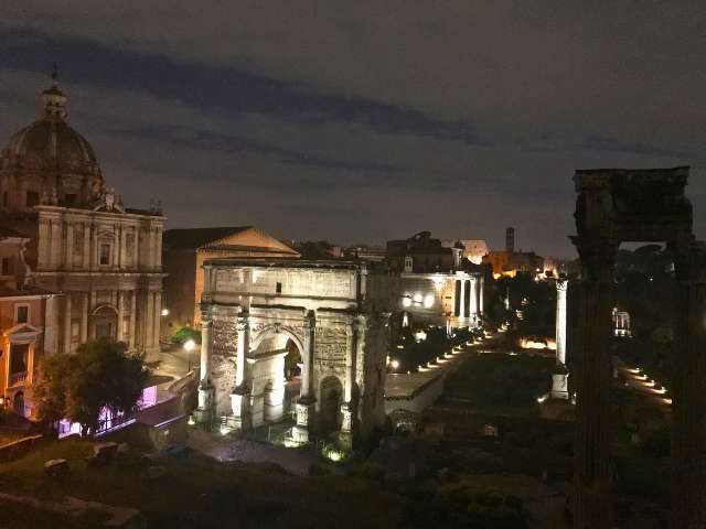 capitoline museums forum view at night