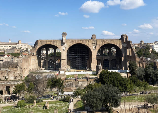 The Basilica of Maxentius in the Roman Forum in Rome Italy