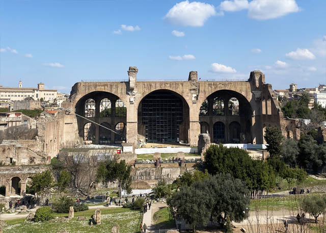 The Basilica of Maxentius in the Roman Forum in Rome Italy The Basilica of Maxentius in the Roman Forum in Rome Italy