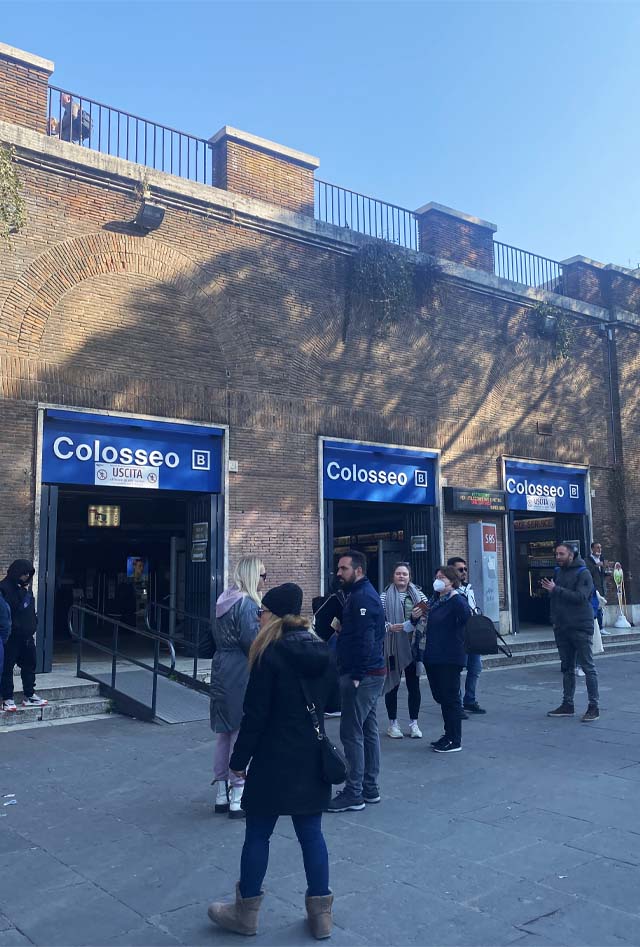 Colosseo Metro station in Rome Italy