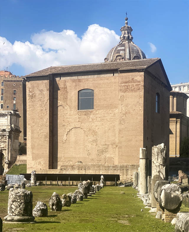 The Curia Iulia in the Roman Forum in Rome Italy