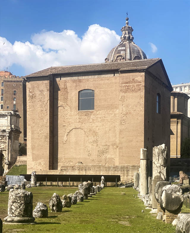 The Curia Iulia in the Roman Forum in Rome Italy The Curia Iulia in the Roman Forum in Rome Italy