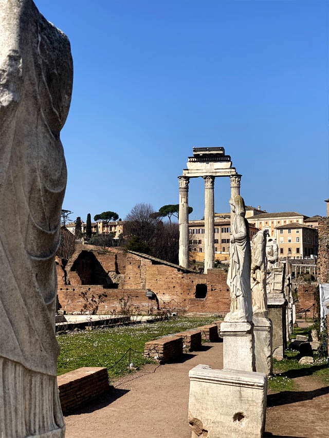 The House of the Vestal Virgins in the Roman Forum in Rome Italy The House of the Vestal Virgins in the Roman Forum in Rome Italy