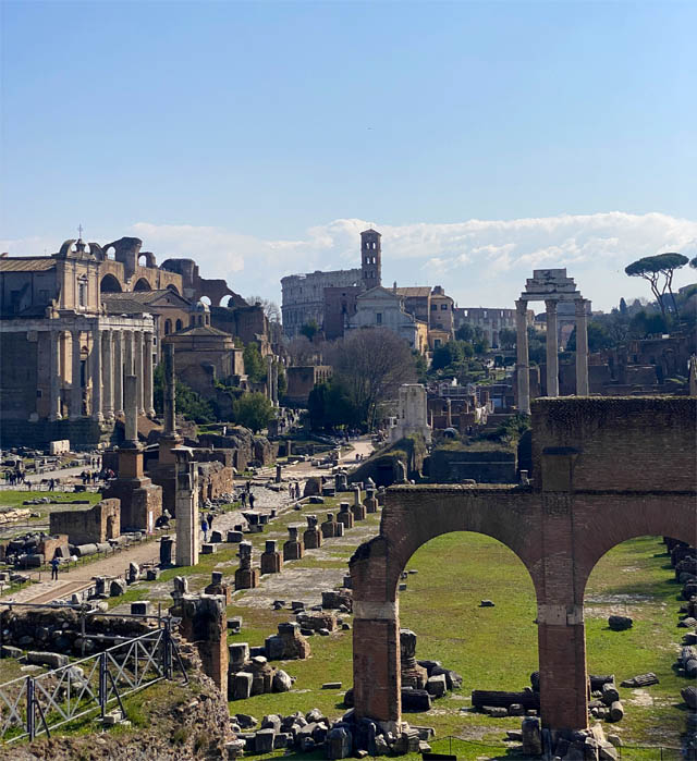 View of the Roman Forum in Rome
