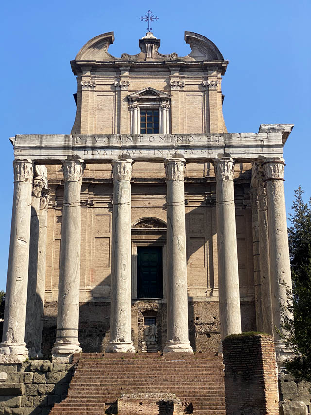 The Temple of Antoninus & Faustina in the Roman Forum in Rome Italy The Temple of Antoninus & Faustina in the Roman Forum in Rome Italy