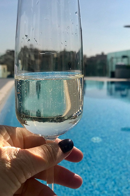 prosecco by the pool