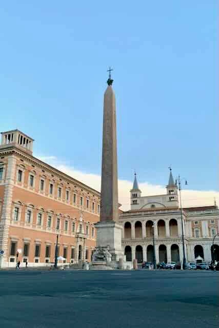ancient Egyptian obelisk in front of the Lateran Palace