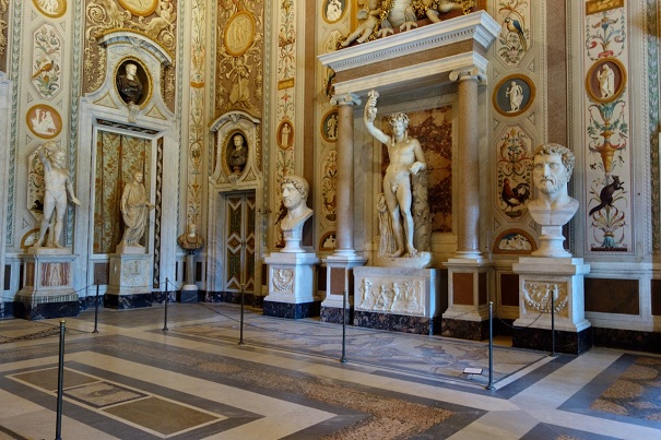 main room of borghese gallery with ancient rome art main room of borghese gallery with ancient rome art