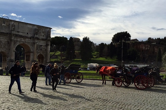 arch of constantine in winter