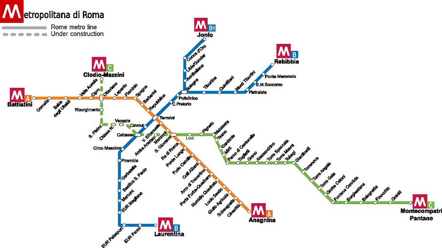 metro map of rome