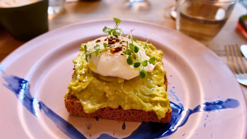 avocado egg toast plate