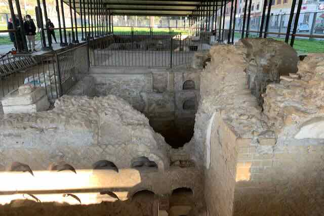 Ancient Roman colombario on display near St Paul Outside the Walls