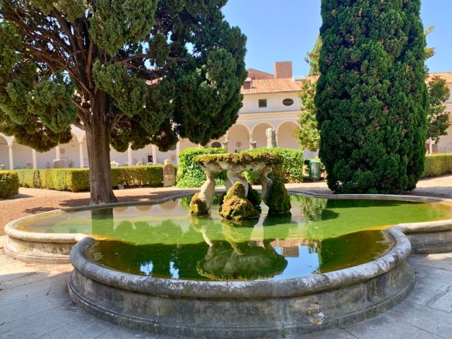 baths of diocletian cloister garden fountain