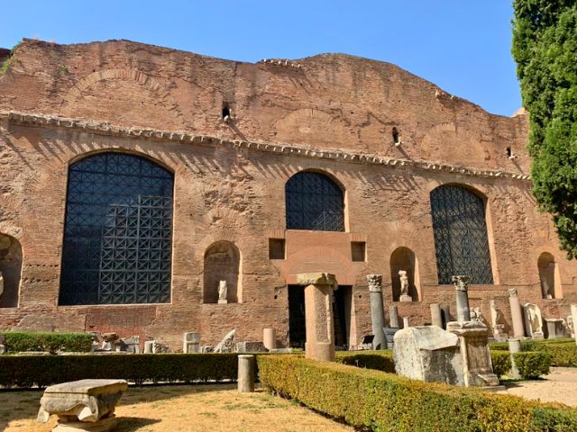 baths of diocletian front entrance gardens