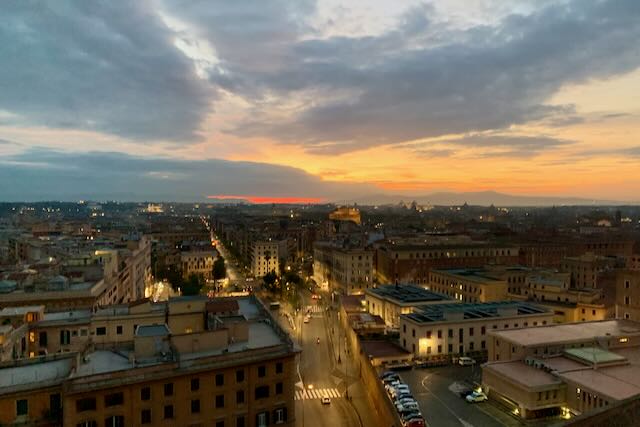 sunrise from bramante staircase bramante staircase - sunrise