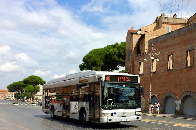 Rome. Bus service for the Ancient Rome sites