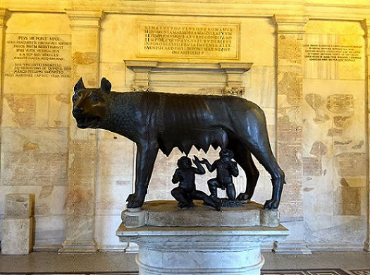 bronze she-wolf inside Capitoline museums bronze she-wolf inside Capitoline museums