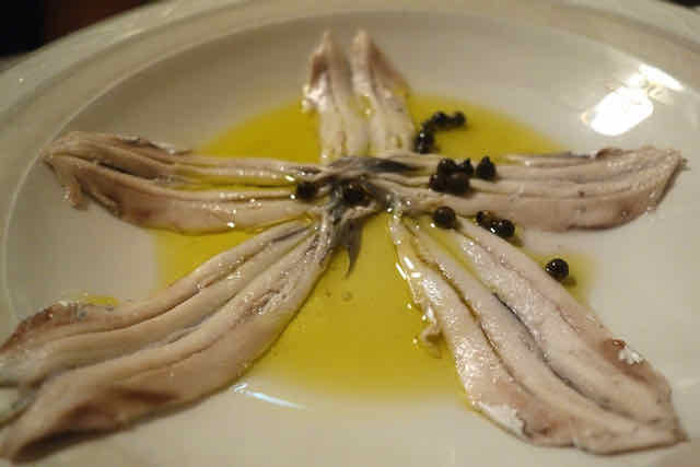 Anchovies marinated