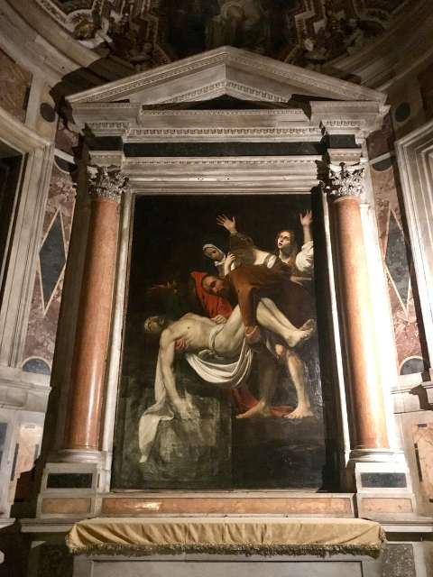 caravaggio deposizione copy chapel painting