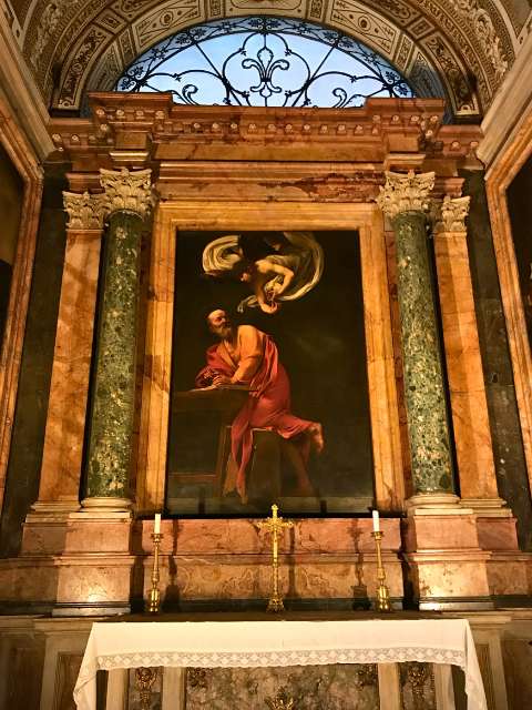 caravaggio inspiration st matthew close up painting