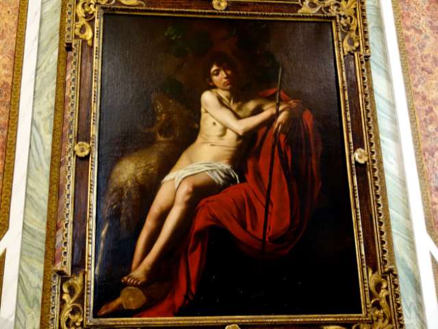 caravaggio st john the baptist painting in borghese gallery