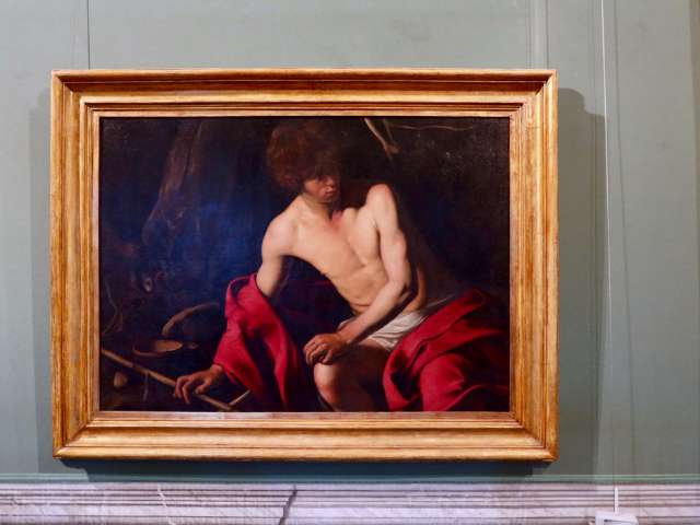 caravaggio st john the baptist corsini painting in doria pamphilj