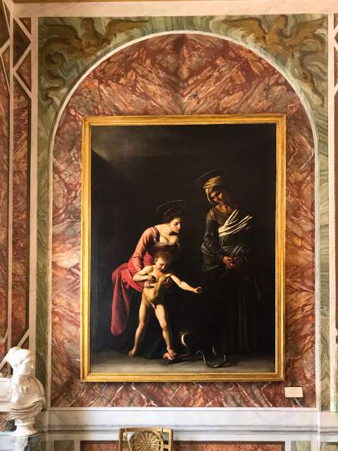 caravaggio madonna child and st anne painting