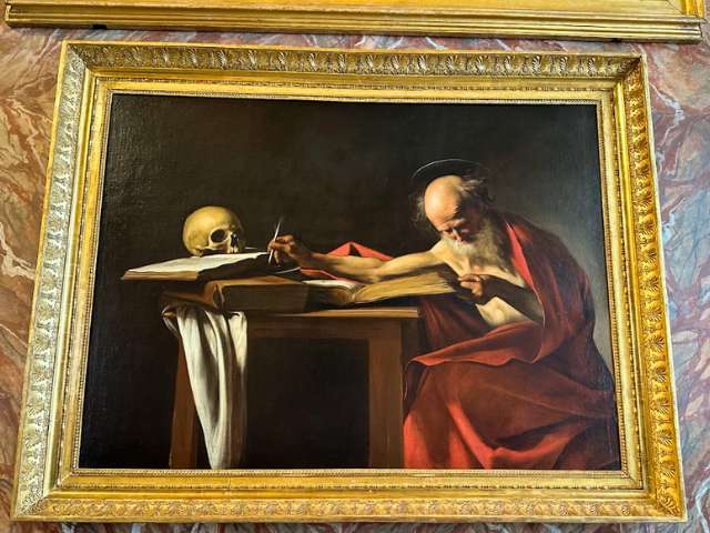 caravaggio st jerome writing painting