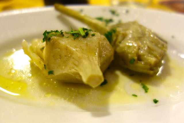 carciofi alla romana at romolo e remo