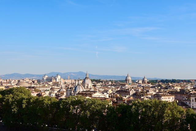view of rome from castel sant'angelo