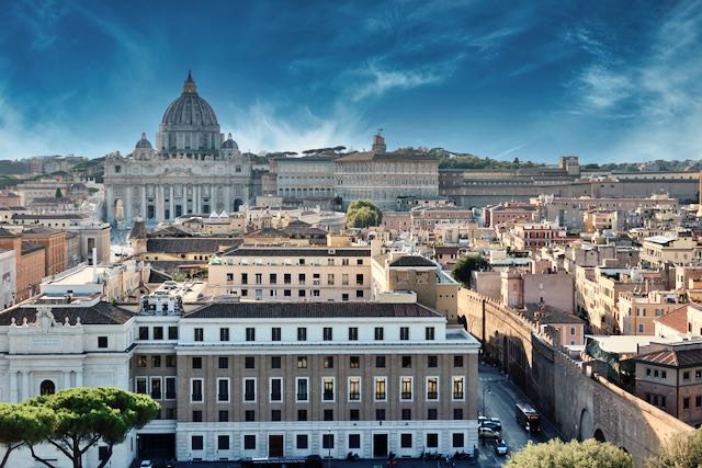 view of saint peter's basilica from castel sant'angelo