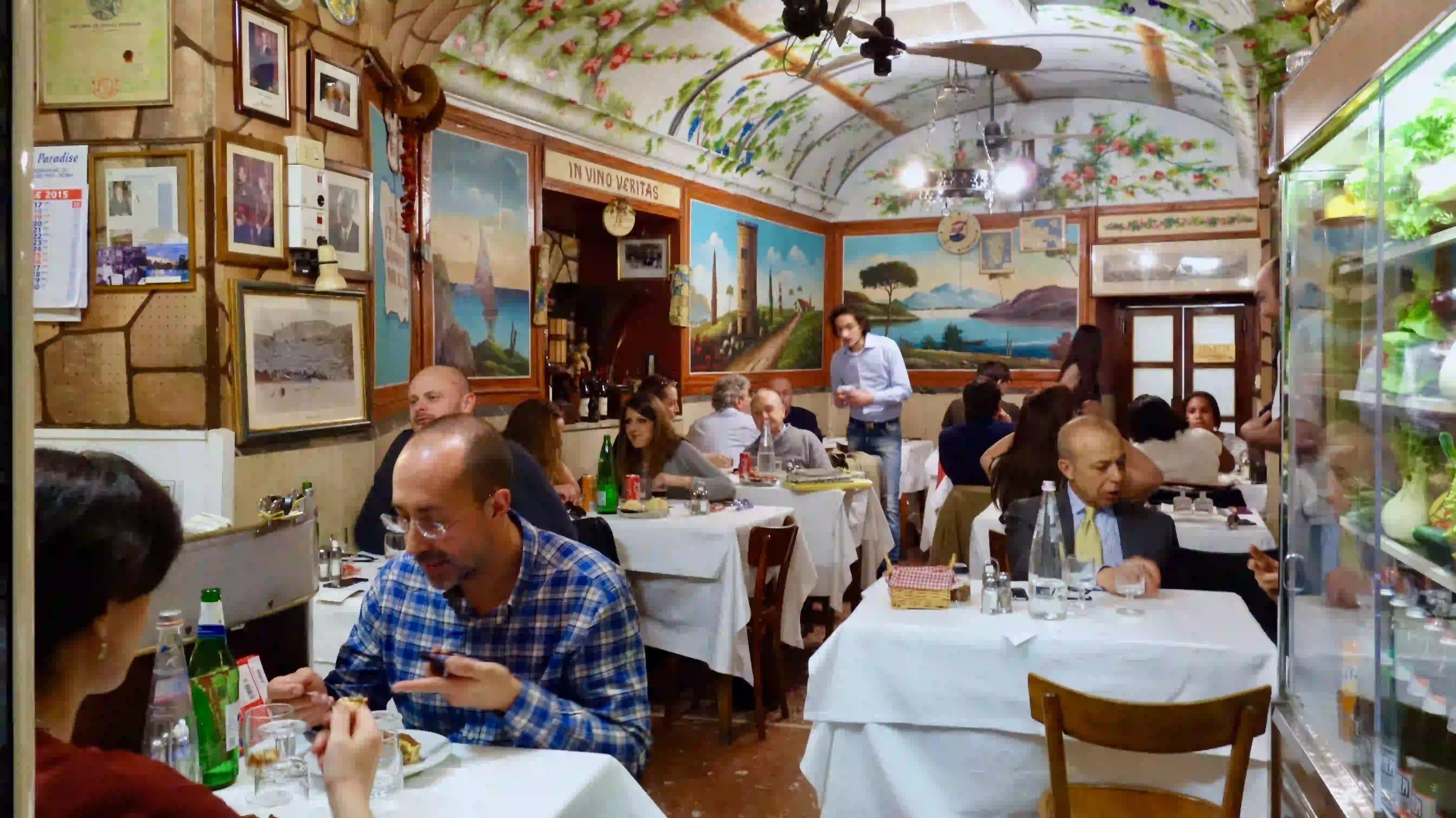 Restaurant al Cavalier Gino near Rome's Parliament House cavalier gino - inside