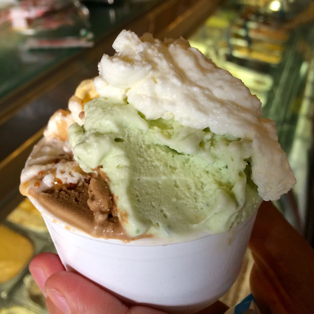 white chocolate basil gelato gelateria del teatro