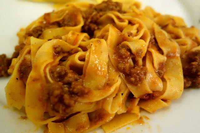 tagliatelle al ragù at colline emiliane
