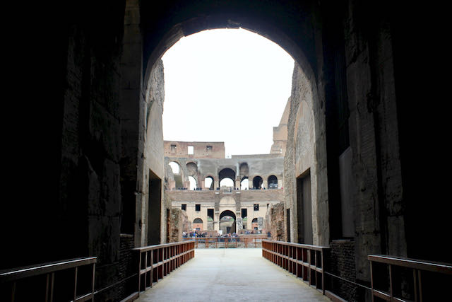 walkway onto colosseum arena floor