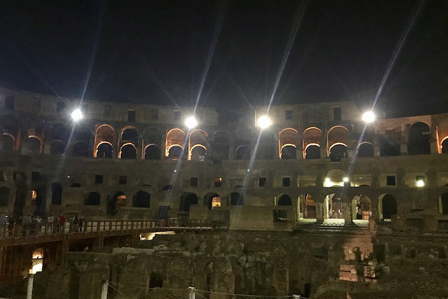 colosseum night tour - arena floor