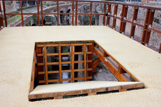 model of colosseum trapdoor what a trapdoor in the colosseum floor looked like