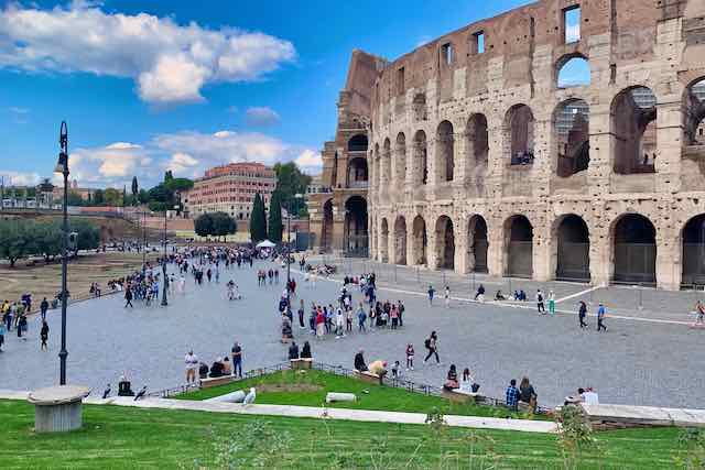 view of the colosseum from above the arch of constantine colosseum view from above