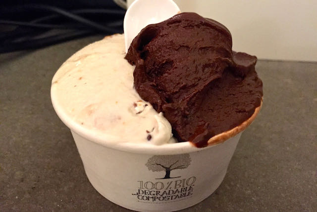 dark chocolate and nougat crunch gelato gelateria la romana