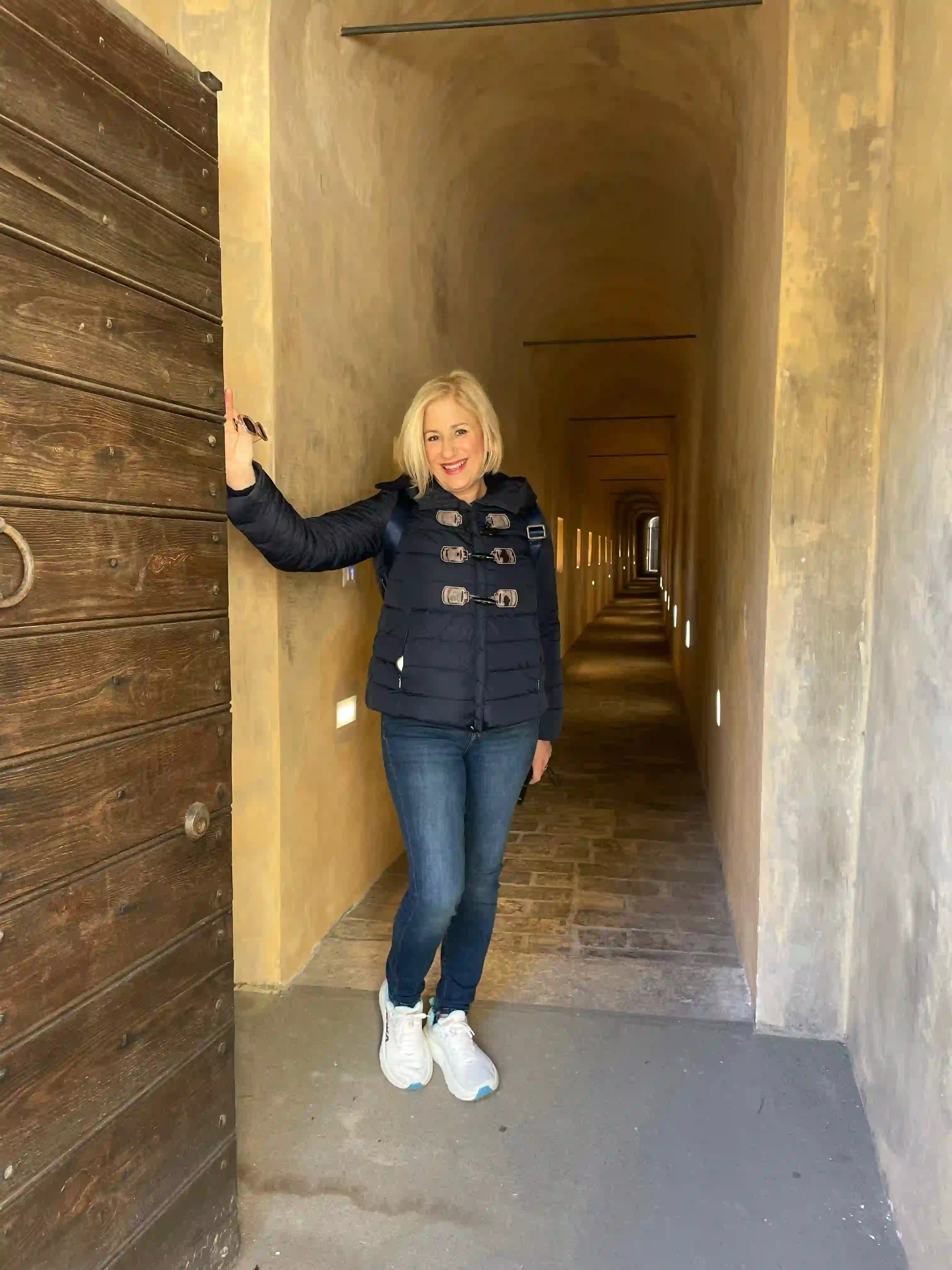 Elyssa in front of Bernini fountain in St Peter's Square elyssa at castel sant'angelo